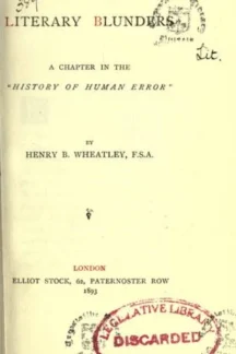 Literary Blunders by Henry B. Wheatley - book cover
