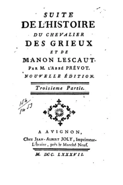 Manon Lescaut by Abbé Prévost - book cover
