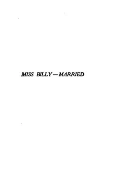 Miss Billy — Married by Eleanor H. Porter - book cover