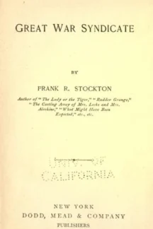 The Great War Syndicate by Frank R. Stockton - book cover